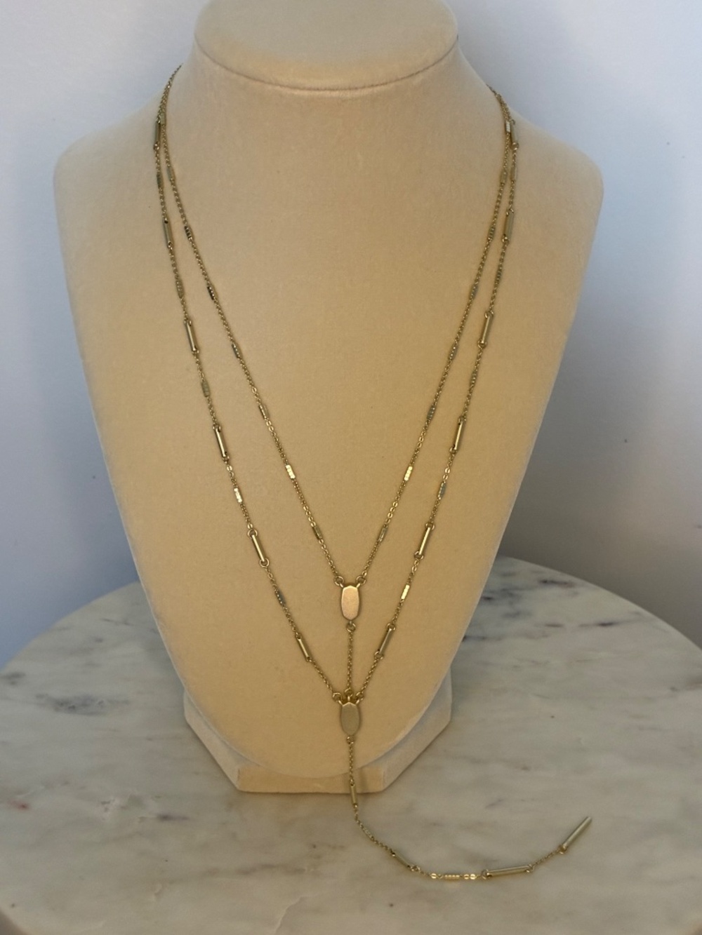 Kendra Scott gold Adelia lariat necklace